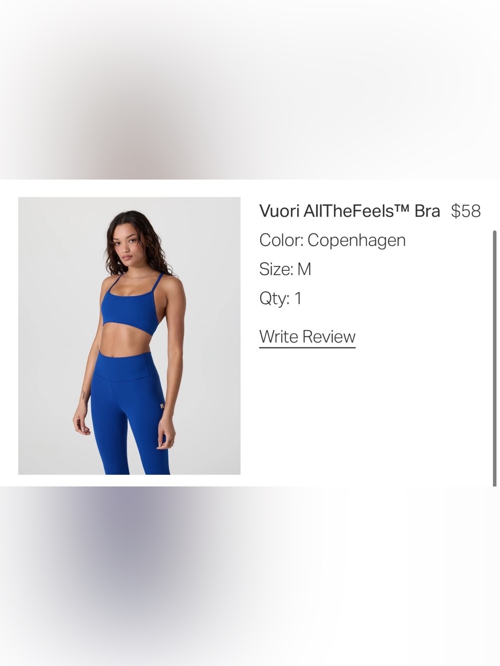 Vuori Women's Royal Blue Strappy Sports Tank